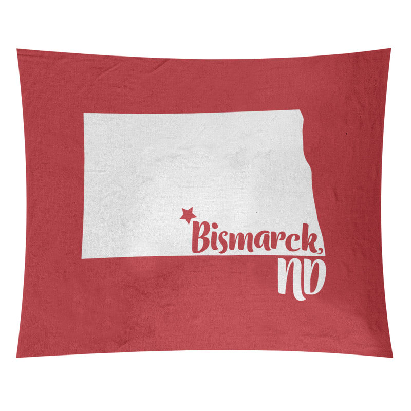 Tapisserie Bismarck North Dakota, H 68 po x l 80 po, Rouge