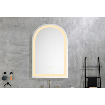 20*30 Led Bathroom Wall Mounted Mirror - Fog, Versatile Use, White Aluminium 30X20 With Adjustable Brightness Levels, Durability