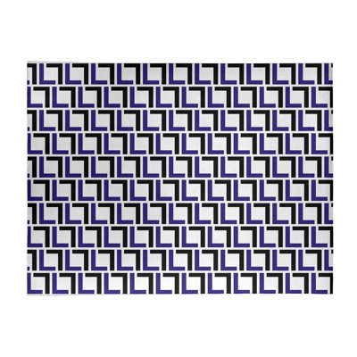 Tapis géométrique mauve / noir / blanc