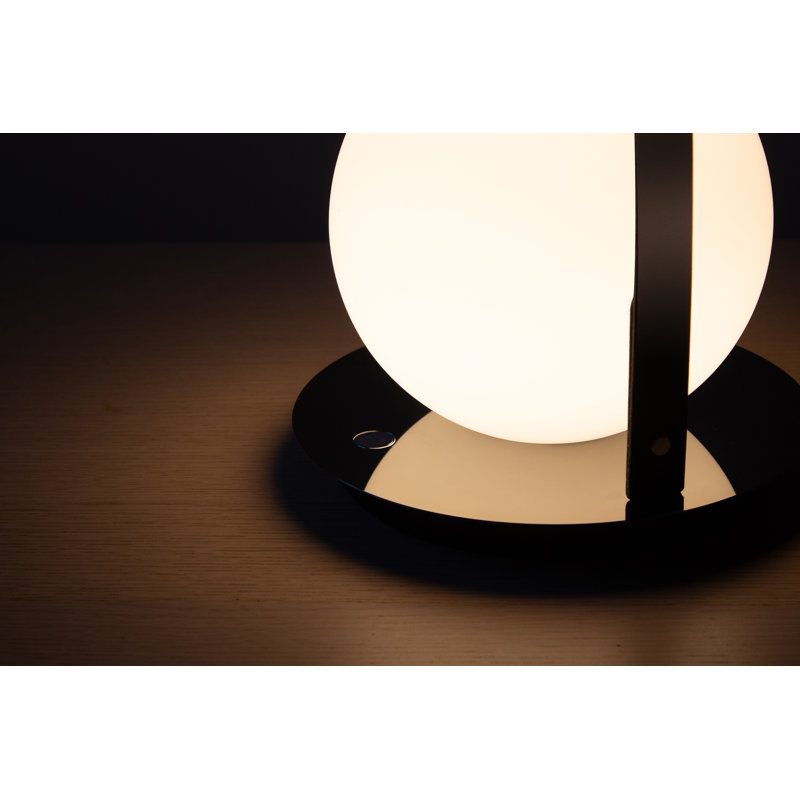 Bola Battery Powered Integrated LED Outdoor Lantern, Matte black/Black