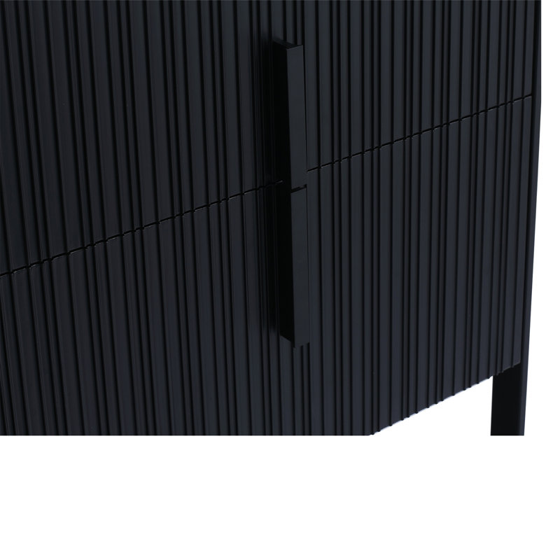  Serenity Modern Bathroom Vanity with Black Sintered Stone Top, Black Engineered Stone, 24", Black Matte/Black