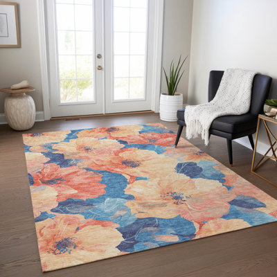 Tapis orange lavable intérieur / extérieur Bellavour 