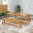 Outdoor 3-Piece Picnic Table Set, Contemporary Acacia Wood Patio Dining Set With Benches - All-Weather & Compact For Balcony, Deck, Camping