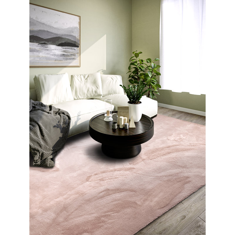 , Antique pink Leon high pile rug, Rectangular 80 x 150cm