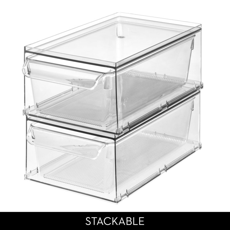 iDesign Stackable Kitchen Storage Drawer - Pull-Out Sliding Bin for Fridge, Pantry, Under-Sink, or Cabinet