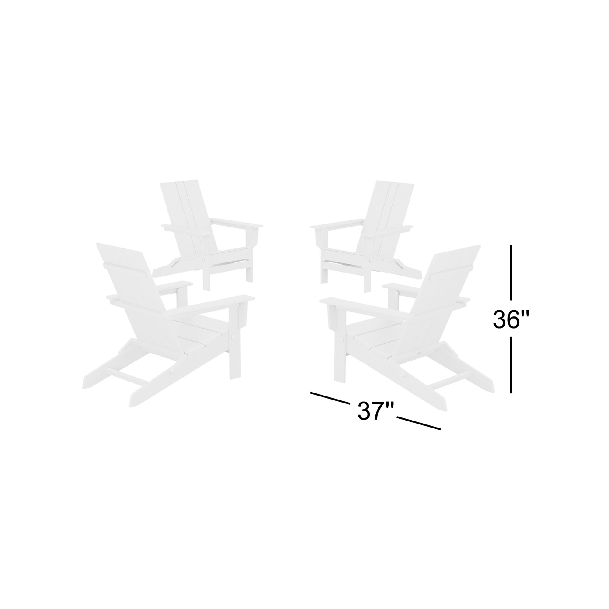  POLYWOOD x AllModern Plastic Folding Adirondack Chairs (Set of 4), Sunset Red