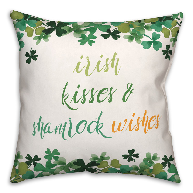 Coussin décoratif Irish Kisses Shamrock Wishes