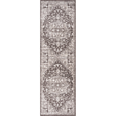 Saxton Oriental Indoor Polypropylene & Polyester Area Rug, Brown