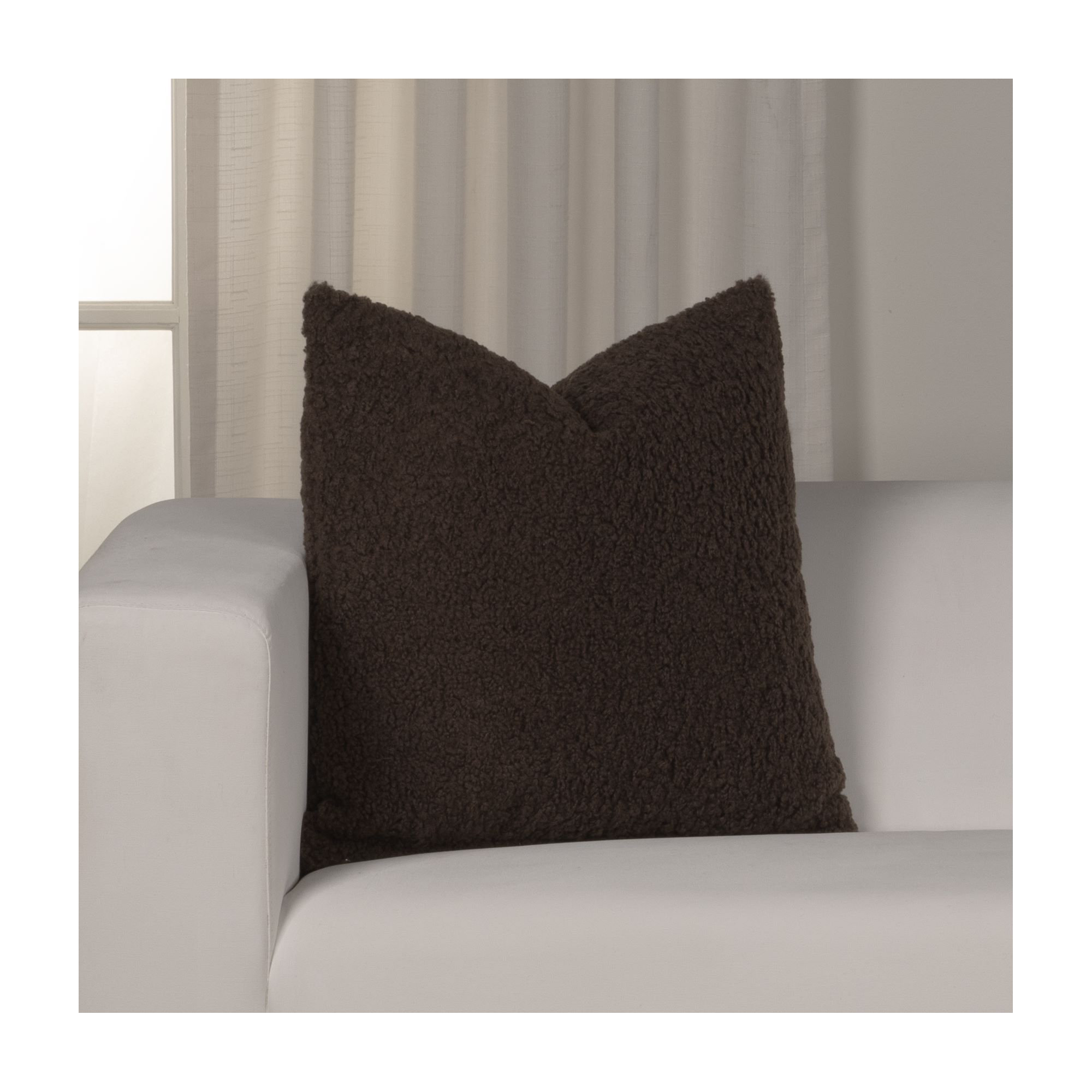 Tiffany Honey 20" x 20" Throw Pillow, Feather, Brown, 
Square 17"
