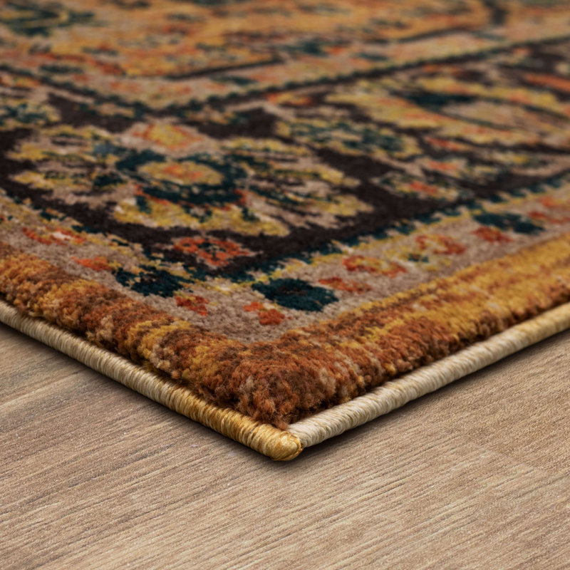 Spice Market Myanmar Plush Pile Stain/Fade Resistant Polyester Woven Ornamental Indoor Area Rug, Rectangle 5'3" x 7'10"