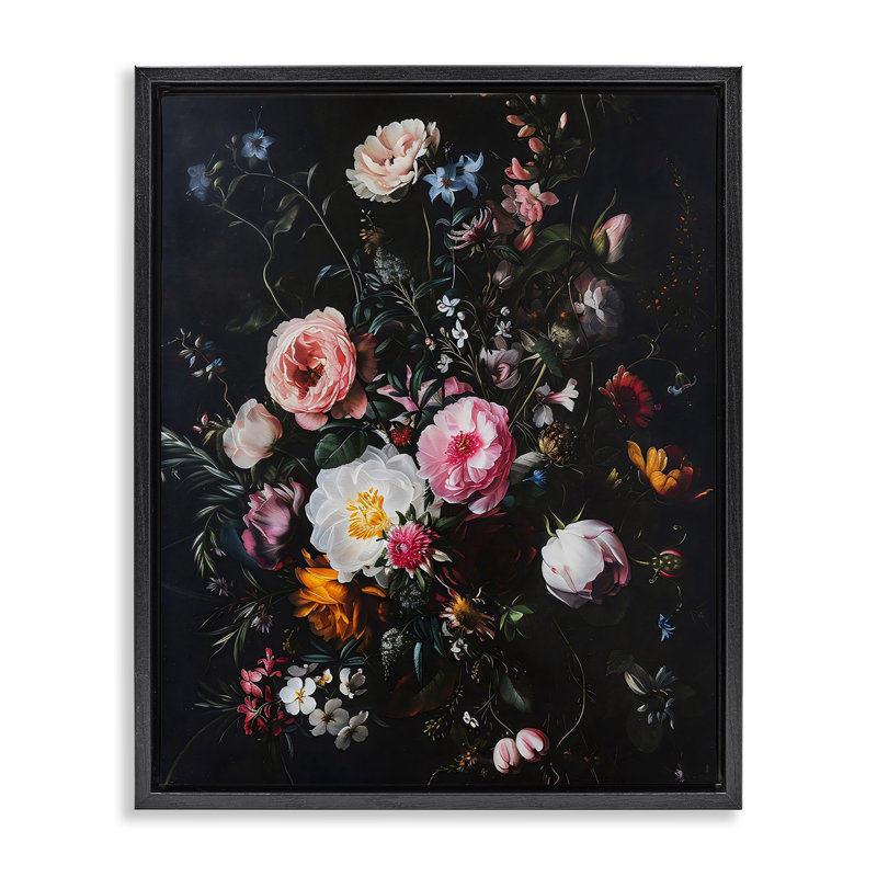 Cadre flottant Alternative Romance Bouquet, design Creative Studio, Cadre flottant noir de jais, H 21 po x l 17 po