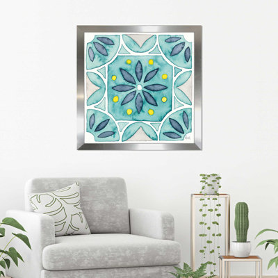 « jardin escapade tile viii bleu aquarelle », reproduction de peinture à l’aquarelle sur toile