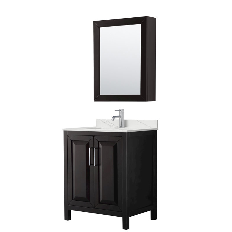 Daria 30'' W Vanity, Brown, Polished Chrome, Giotto Quartz