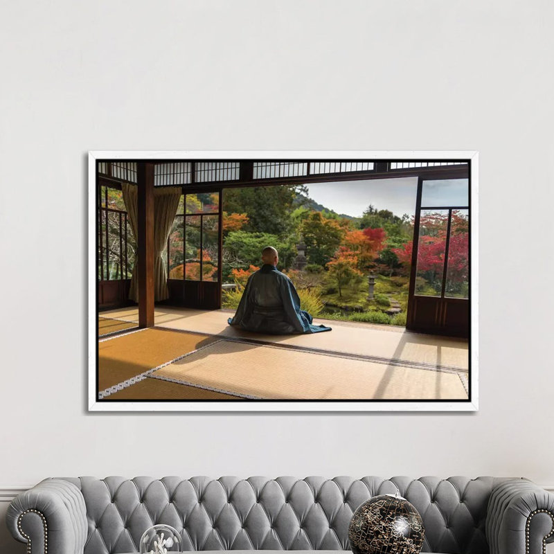 Meditation by Marc Pelissier - Print on Canvas, White Framed, 152.5 cm H x 101.5 cm W