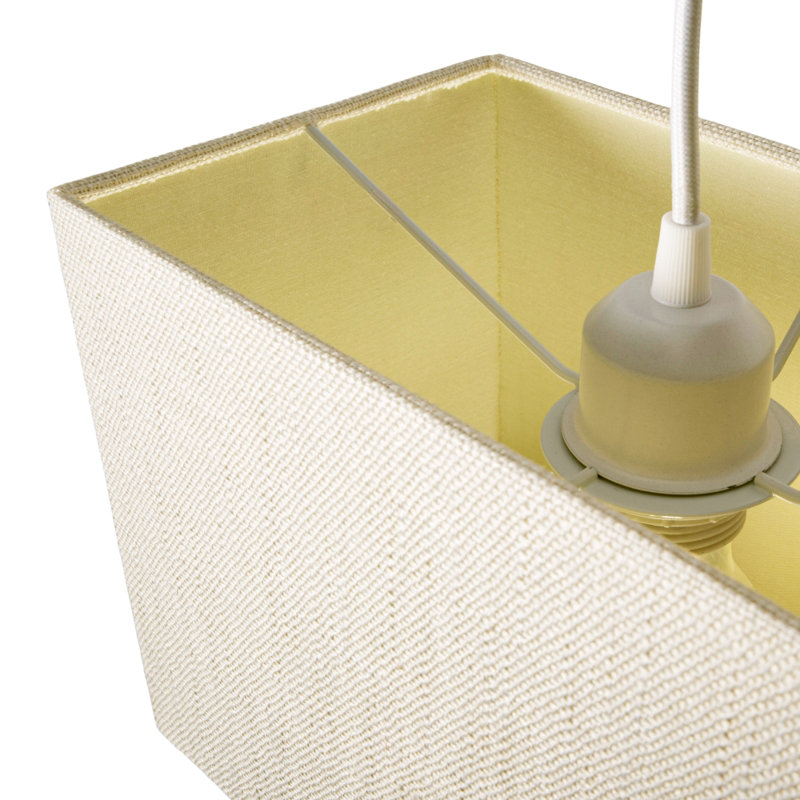 Ibiza Contemporary and Sleek Linen Fabric Lampshade, Cream, 19cm x 30cm x 16cm