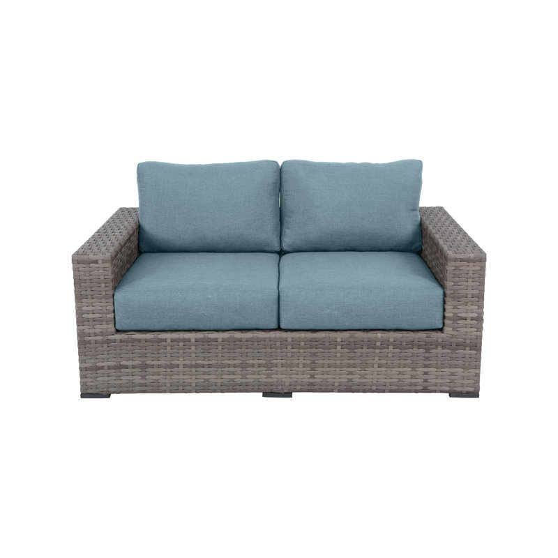 Kaiser 67'' Wide Metal Loveseat with Cushions, Spa