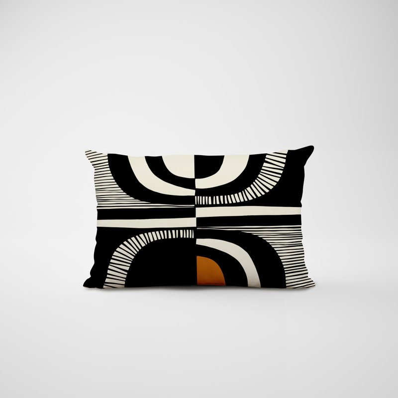 Housse et insert de coussin rectangulaire intérieur / extérieur en polyester / mélange de polyester Chamu, Orange