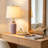 24.5" Modern Ceramic Table Lamp with Oatmeal Fabric Shade, 2-Way Switch, 3000K LED Bulb Included-915591956