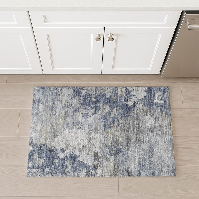 Machine Washable Indoor/Outdoor Earleville ACN2367 Abstract Rug, Rectangle 1'8" x 2'6"