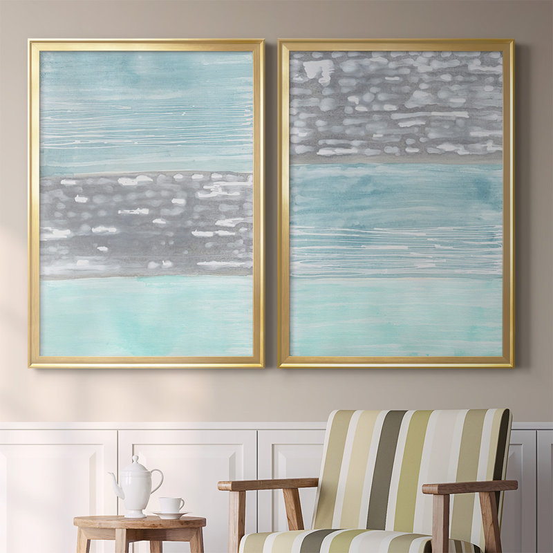 Hydrusphere I, ensemble de 2 reproductions encadrées sur toile, H 41,25 po x l 61 po x P 1,25 po, Or