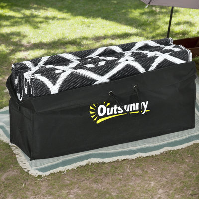 Reversible Waterproof Outdoor Rug - Portable RV Camping Mat With Carry Bag