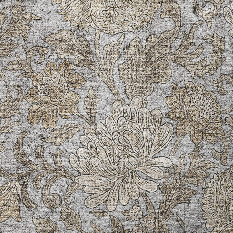 Tapis à poil long de qualité supérieure lavable à la machine ADS677, Gris, 8 pi x 10 pi