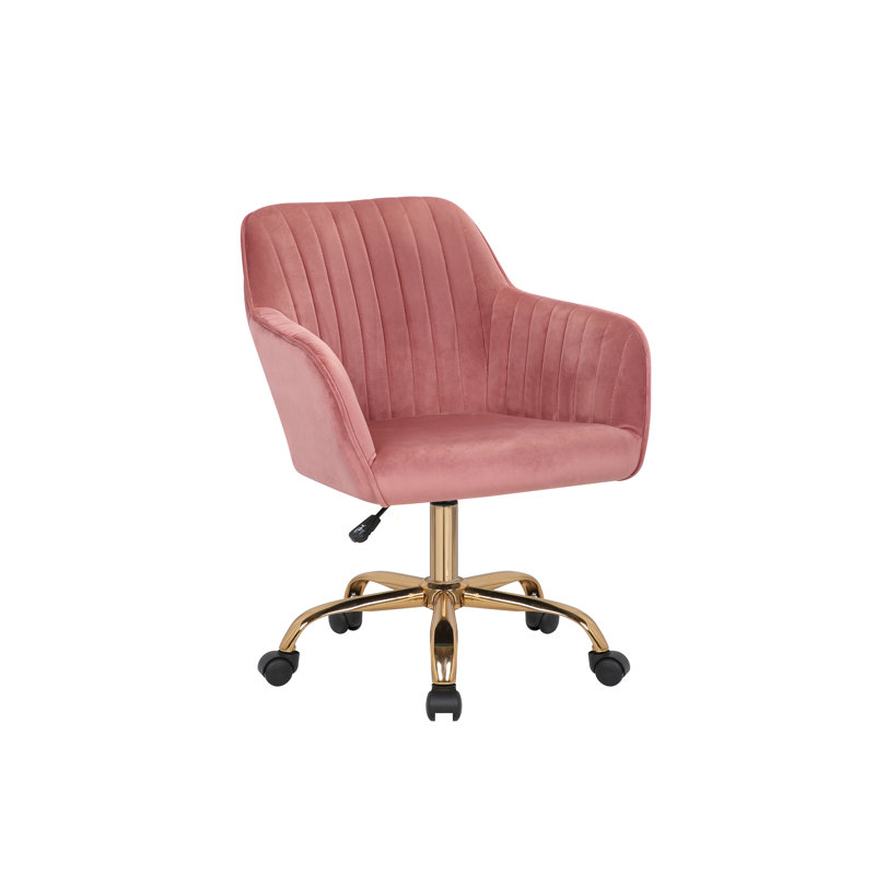 Kierulf Velvet Office Chair, Rose