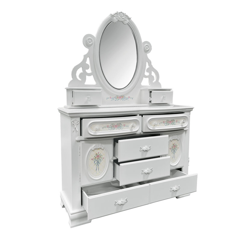 Miroir à bijoux avec rangement Darliss, Blanc