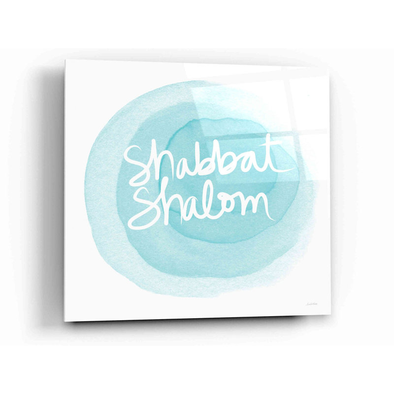 «Shabbat Shalom Blue» par Linda Woods, art mural en verre acrylique, H 12 po x l 12 po x P 0,12 po