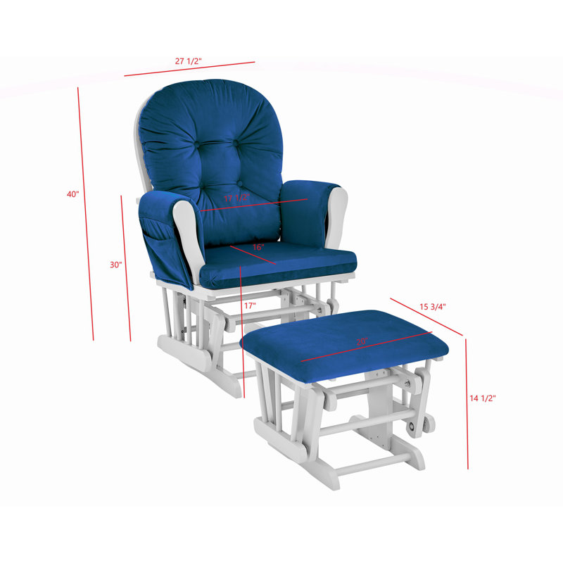 Fauteuil oscillant et bois Kaled, Bleu, Blanc