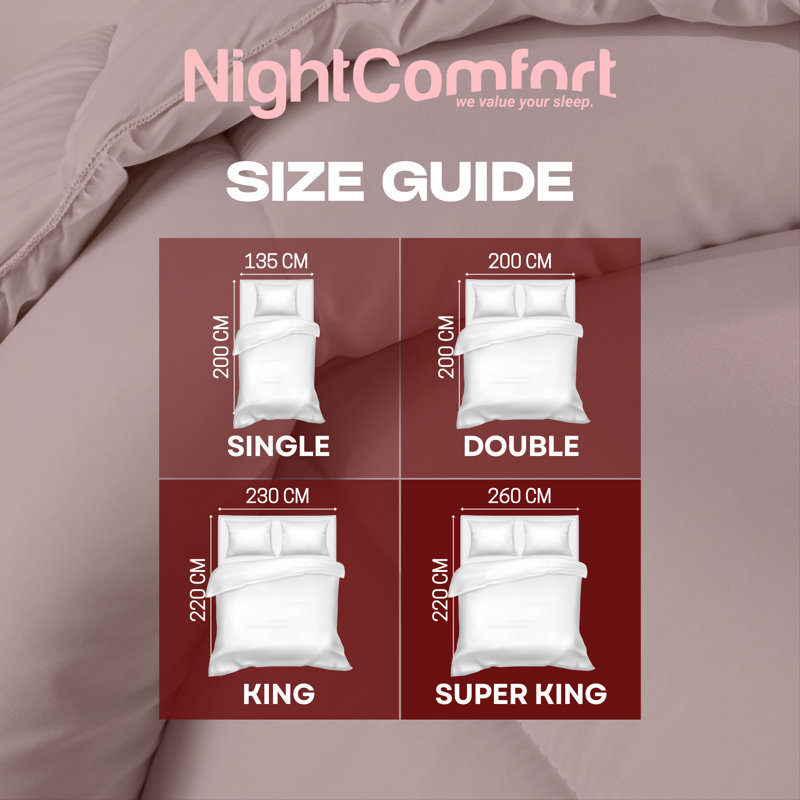 Night Comfort Winter Warm Season Microfibre 16.5 Tog Duvet, Kingsize 