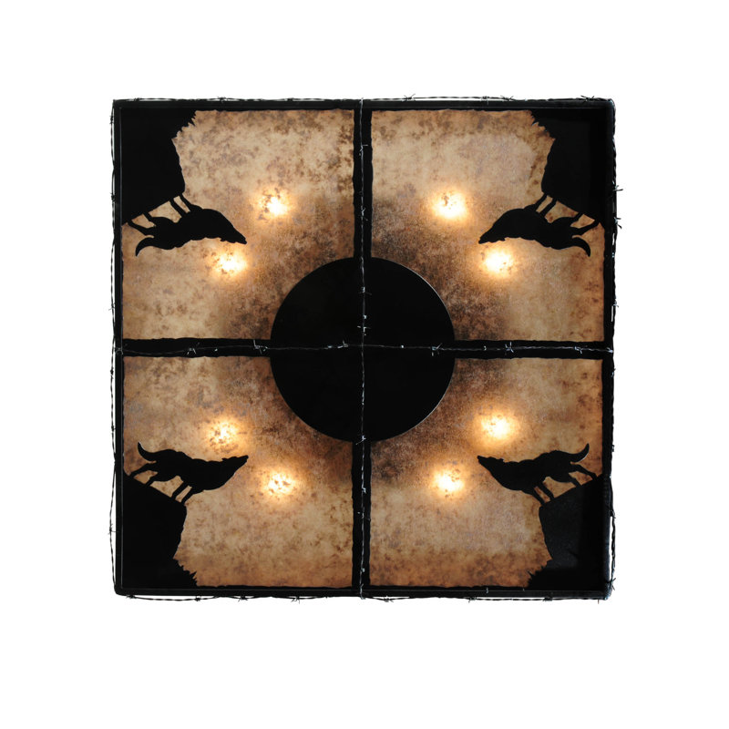 Wolf on the Loose 8 - Light Flush Mount