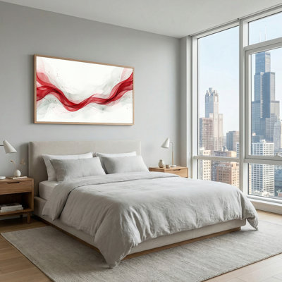 Red Wave Canvas Wall Art Set Of 1