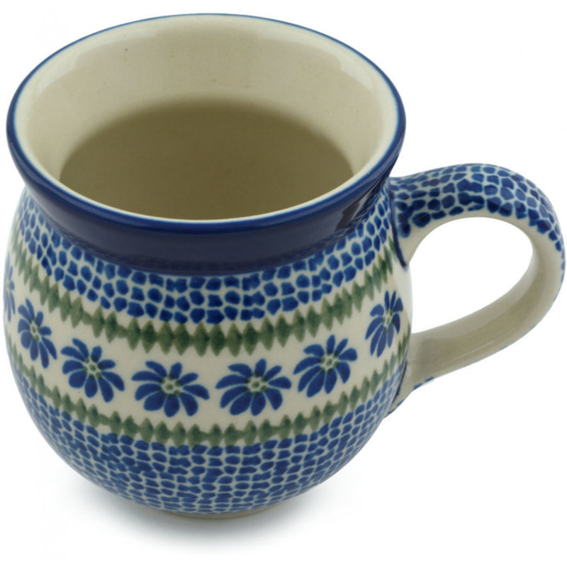 Tasse à bulles en grès poli 12 oz - Polka Dot Daisy