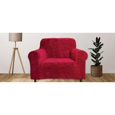 Floral Pattern Velvet Stretch Slipcover
