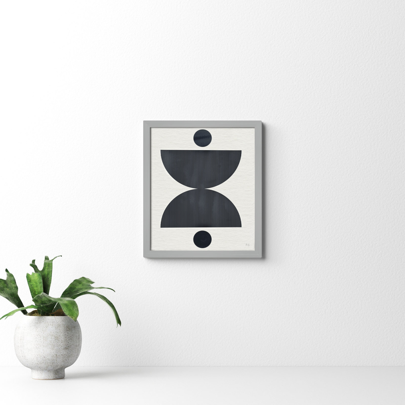 Eclipse II Print by Susan Jill, Matte Silver Framed, 15" H x 13" W x 0.75" D