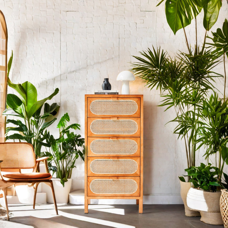 Armoire d'appoint en bois massif à grande capacité