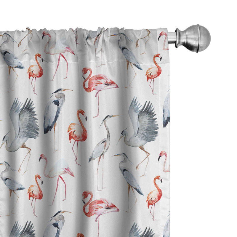 Flamingo Semi-Sheer Rod Pocket Sliding Panel, 28" x 84"