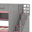 Lit superposé double au-dessus de double avec escalier de rangement et lit gigogne, lits superposés en bois avec tablettes de rangement légères et sous le lit Uppeer-123282387