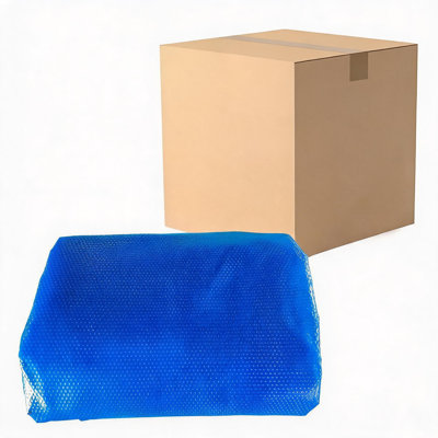 16 Mil Heavy Duty Solar Pool Cover for Inground & Above Ground Pools - Rectangle Bubble Blanket Reduces Evaporation & Retains Heat - Insulating Pool Heater Cover - Size: 12x32ft, Color: Blue