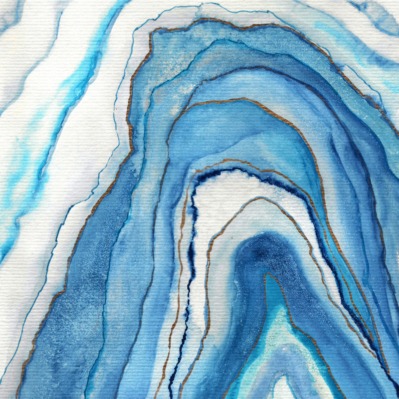 Agate inspirée de l'aquarelle abstraite 02, H 12 po x l 12 po