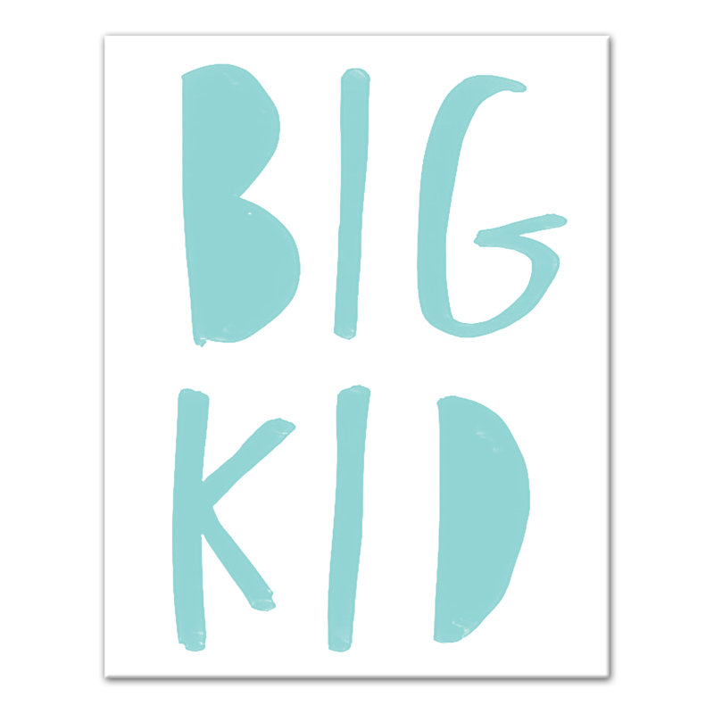 Art sur toile big enfant Benoit, H 14 po x l 11 po x P 1,25 po, Bleu sarcelle
