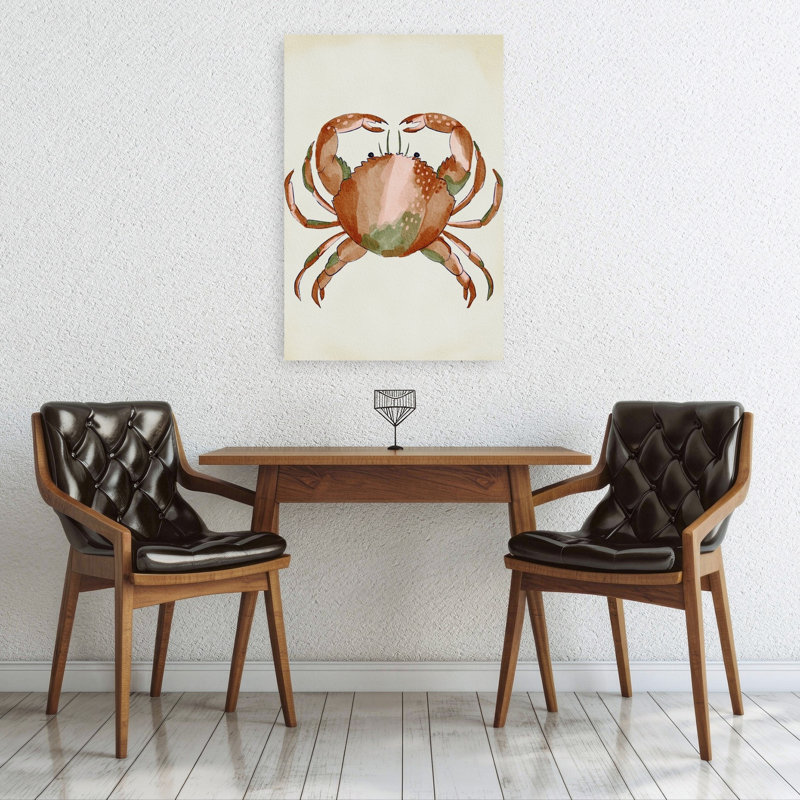 Aquarelle, crabe, coquillages, crabe
