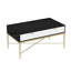 Table basse moderne avec 2 tiroirs, table de rangement de salon noir et blanc