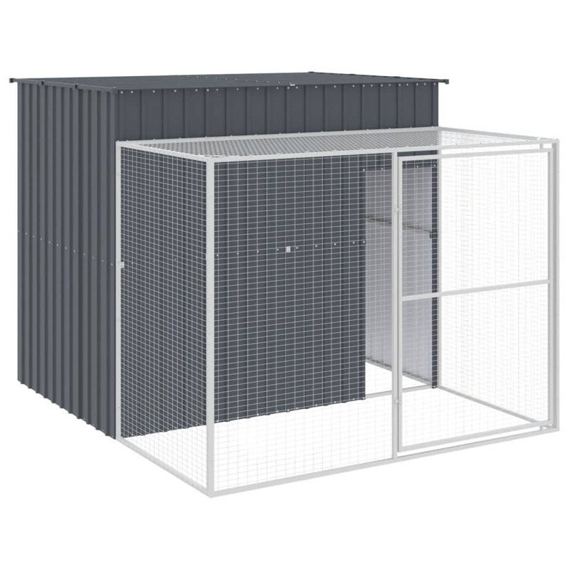 Niche pour chien en métal style iglo, Gris anthracite, H 71,3 po x l 84,3 po x P 99,6 po