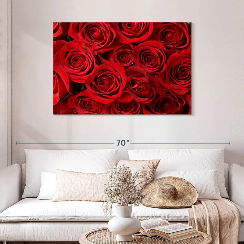 Bouquet de roses rouges, H 30 po x l 45 po