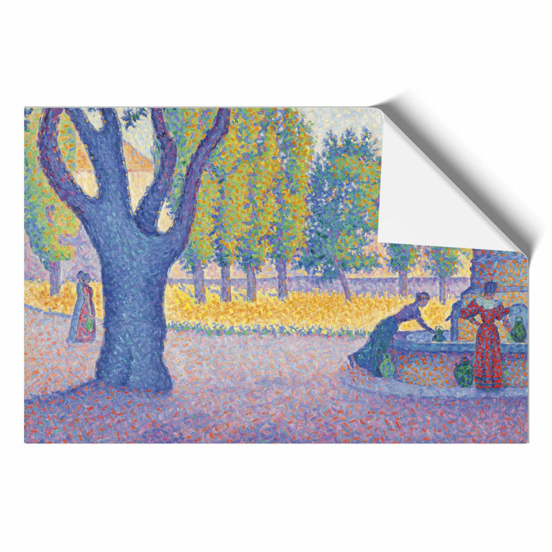 Saint-Tropez Fountain by Paul Signac - No Frame Painting, 42cm H x 59cm W x 0.1cm D