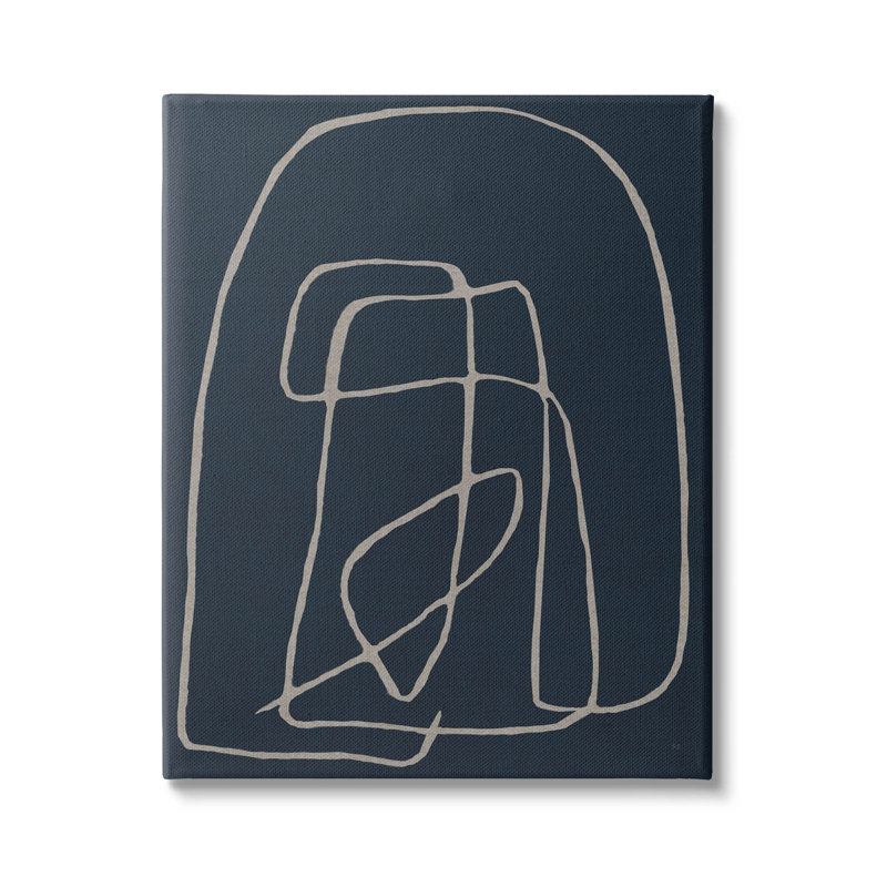 Art moderne sur toile, "Modern Squiggle Line" par Susan Jill, H 20 po x l 16 po x P 1,5 po
