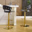 Adjustable Velvet Gold Bar Stools with Woven Open Back for Kitchen Island -117669031