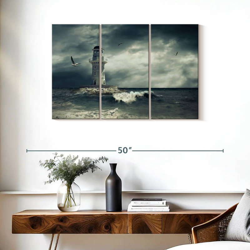 Aletra Stormy Lighthouse, 24" H x 38" W